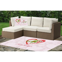 Valentine Owls Indoor / Outdoor Rug - Custom Size w/ Couple's Names