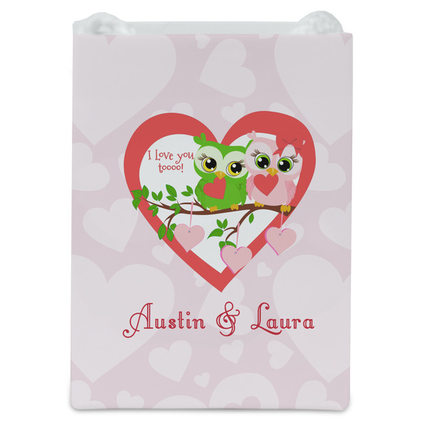 Valentine Owls Jewelry Gift Bag - Matte - Front