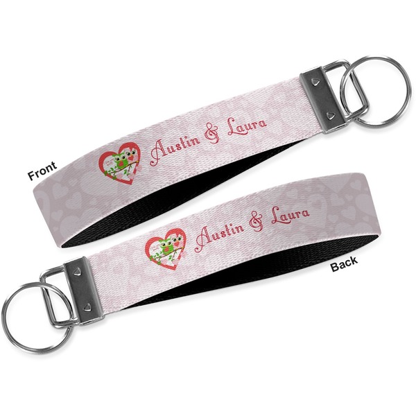 Valentine Owls Key-chain - Metal and Nylon - Front and Back
