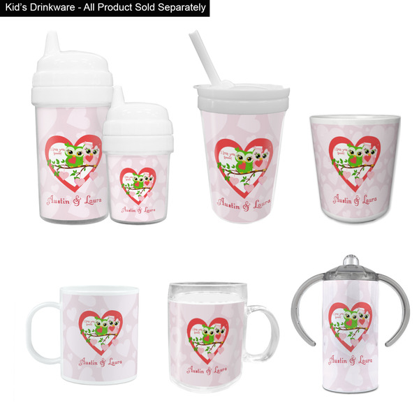 Valentine Owls Kid's Drinkware - Customized & Personalized