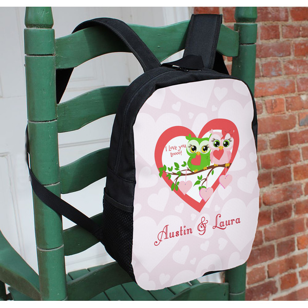 Valentine Owls Kids Backpack - In Context