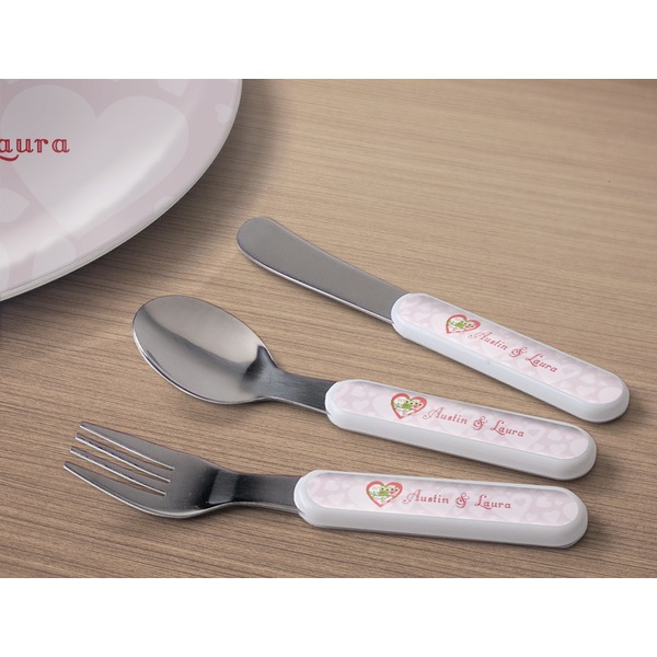 Valentine Owls Kids Flatware w/ Plate