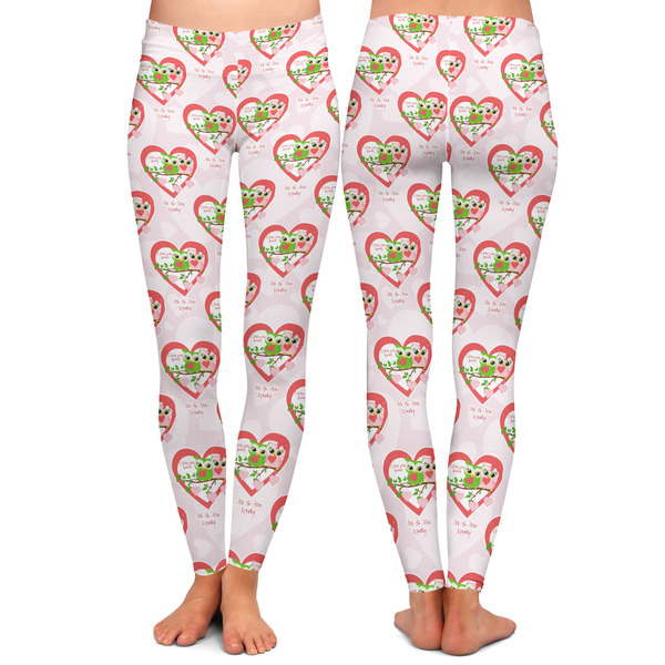 Valentine Owls Ladies Leggings - Front and Back