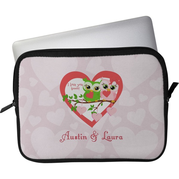 Custom Valentine Owls Laptop Sleeve / Case - 11" (Personalized)