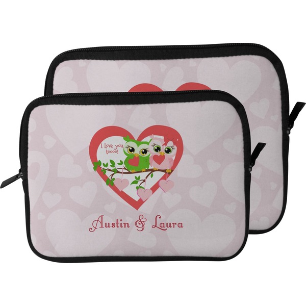 Valentine Owls Laptop Sleeve (Size Comparison)