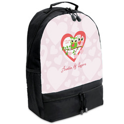 Valentine Owls Backpacks - Black (Personalized)