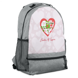 Valentine Owls Backpack - Grey (Personalized)
