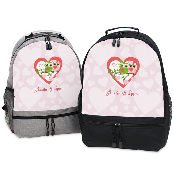 Valentine Owls Large Backpacks - Both