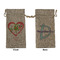 Valentine Owls Large Burlap Gift Bag - Front & Back (Personalized)