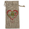 Valentine Owls Large Burlap Gift Bags - Front