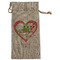 Valentine Owls Large Burlap Gift Bag - Front (Personalized)