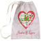 Valentine Owls Large Laundry Bag - Front View