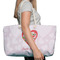 Valentine Owls Large Rope Tote Bag - In Context View