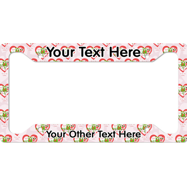 Custom Valentine Owls License Plate Frame (Personalized)