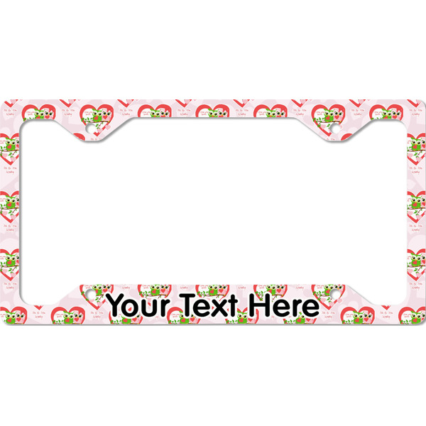 Custom Valentine Owls License Plate Frame - Style C (Personalized)