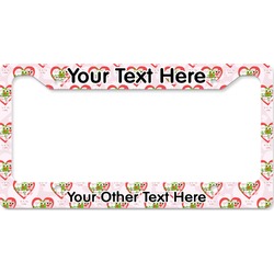 Valentine Owls License Plate Frame - Style B (Personalized)