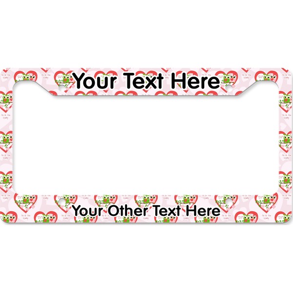Custom Valentine Owls License Plate Frame - Style B (Personalized)