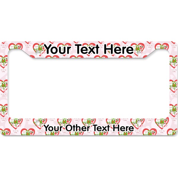 Valentine Owls License Plate Frame Wide