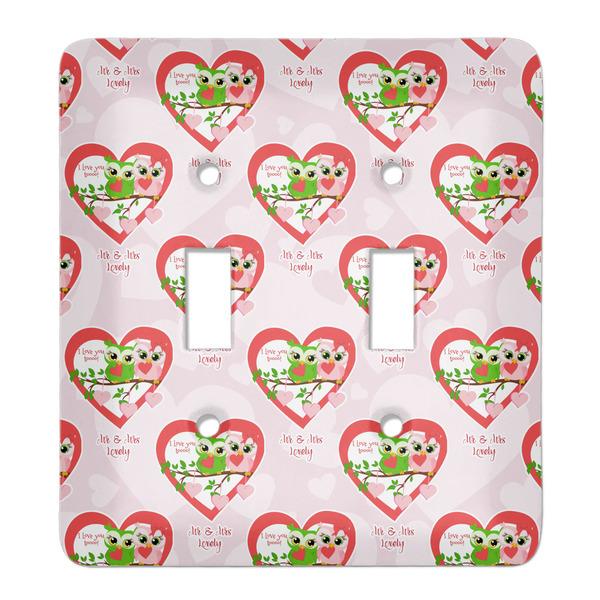 Custom Valentine Owls Light Switch Cover (2 Toggle Plate) (Personalized)