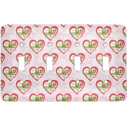 Valentine Owls Light Switch Cover (4 Toggle Plate) (Personalized)