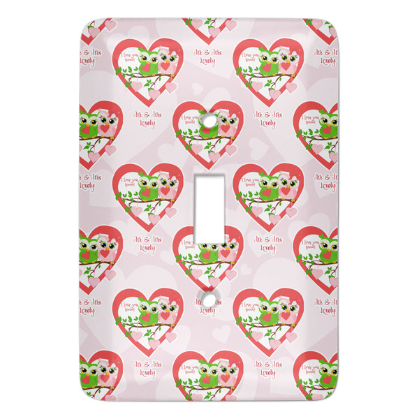 Custom Valentine Owls Light Switch Cover (Single Toggle) (Personalized)