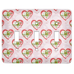 Valentine Owls Light Switch Cover (3 Toggle Plate) (Personalized)