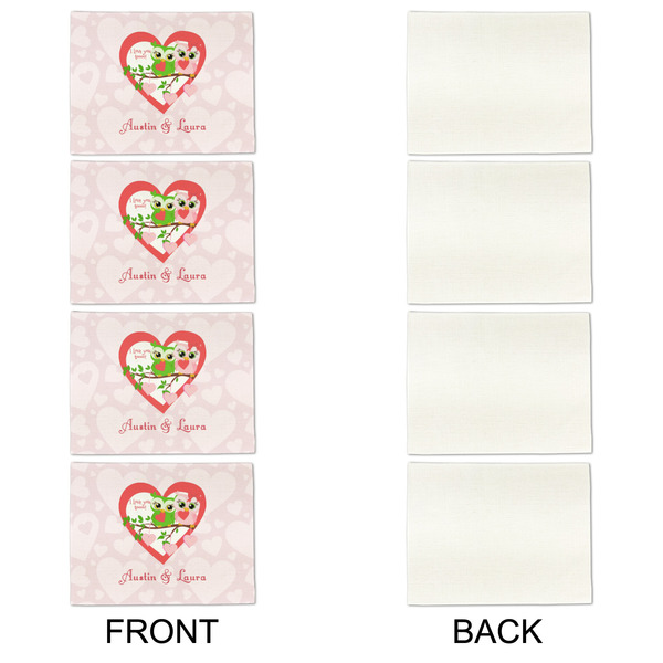 Valentine Owls Linen Placemat - APPROVAL Set of 4 (single sided)