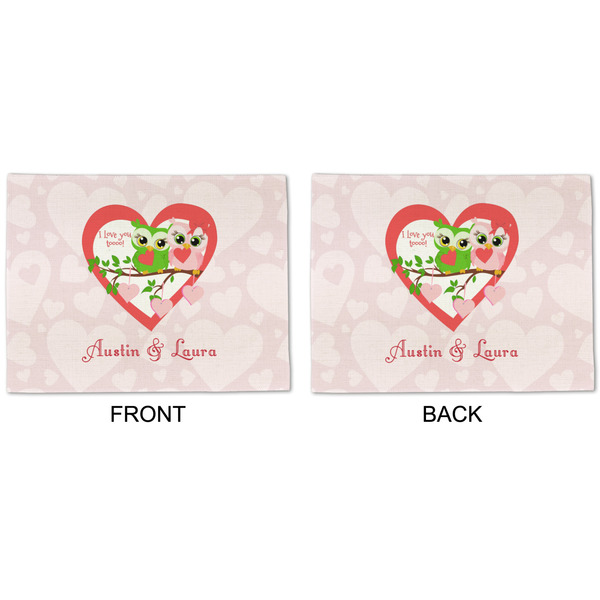 Valentine Owls Linen Placemat - APPROVAL (double sided)