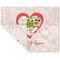 Valentine Owls Double-Sided Linen Placemat - Single w/ Couple's Names