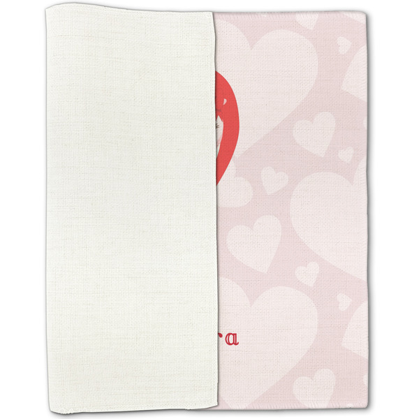 Valentine Owls Linen Placemat - Folded Half
