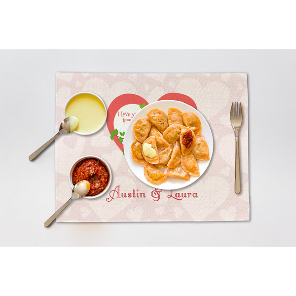Valentine Owls Linen Placemat - Lifestyle (single)