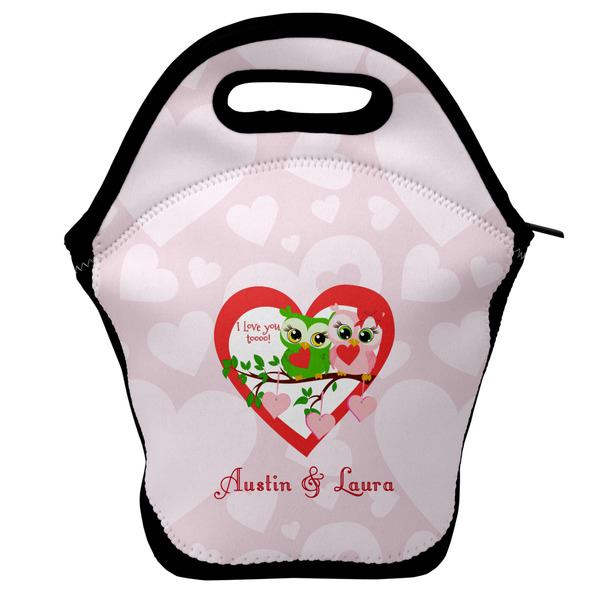 Custom Valentine Owls Lunch Bag w/ Couple's Names
