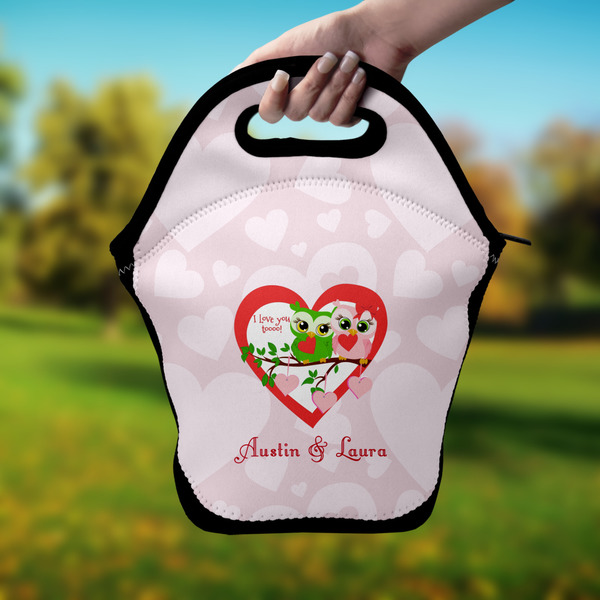 Valentine Owls Lunch Bag - Hand