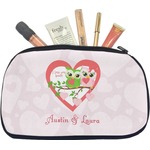 Valentine Owls Makeup / Cosmetic Bag - Medium (Personalized)