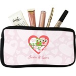 Valentine Owls Makeup / Cosmetic Bag (Personalized)