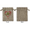 Valentine Owls Medium Burlap Gift Bag - Front Approval