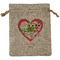 Valentine Owls Medium Burlap Gift Bag - Front
