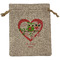 Valentine Owls Medium Burlap Gift Bag - Front (Personalized)
