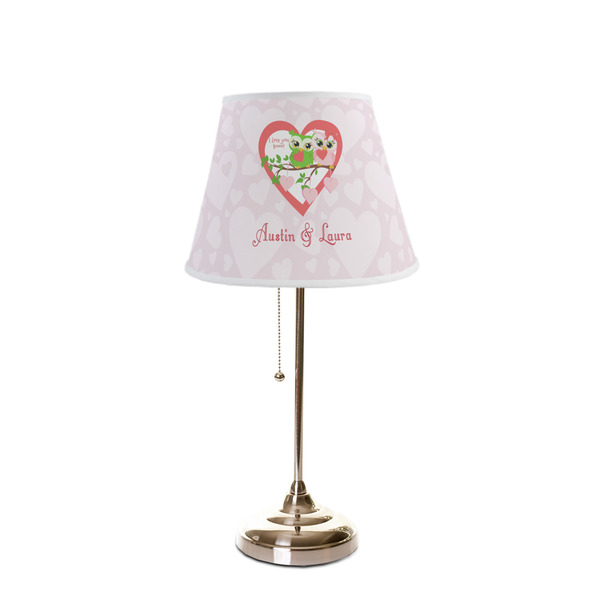 Valentine Owls Poly Film Empire Lampshade - On Stand