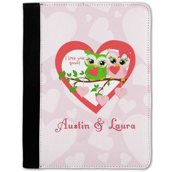 Custom Valentine Owls Notebook Padfolio w/ Couple's Names