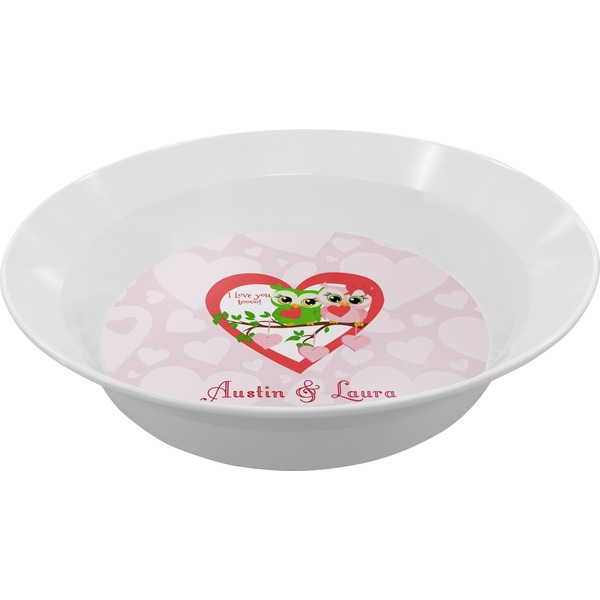 Custom Valentine Owls Melamine Bowl (Personalized)