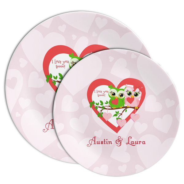 Valentine Owls Melamine Plates - PARENT/MAIN