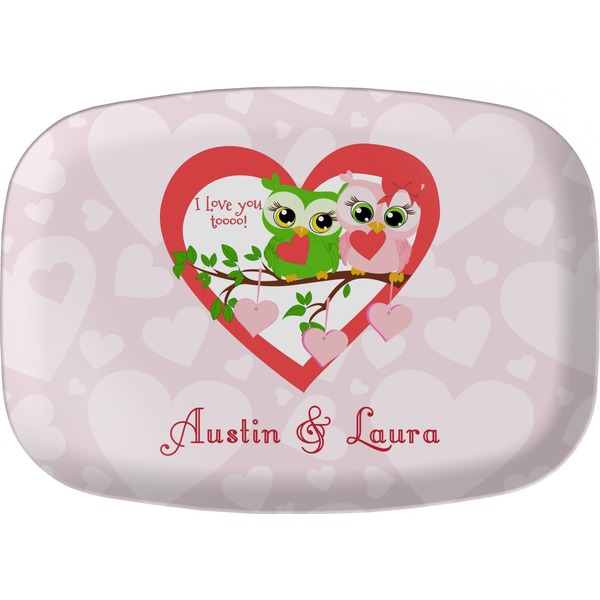 Custom Valentine Owls Melamine Platter (Personalized)