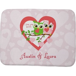 Valentine Owls Memory Foam Bath Mat - 48"x36" (Personalized)