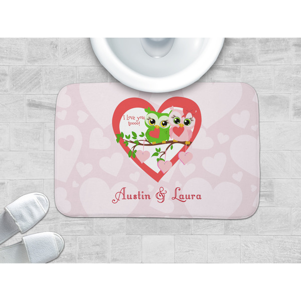 Valentine Owls Memory Foam Bath Mat - LIFESTYLE 34x21