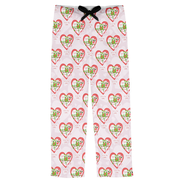 Custom Valentine Owls Mens Pajama Pants - M (Personalized)