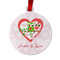 Valentine Owls Metal Ball Ornament - Front
