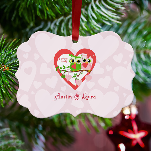 Valentine Owls Metal Benilux Ornament - Lifestyle