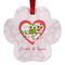 Valentine Owls Metal Paw Ornament - Front