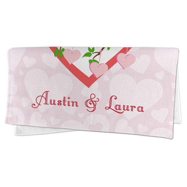 Valentine Owls Microfiber Dish Rag - FOLDED (half)